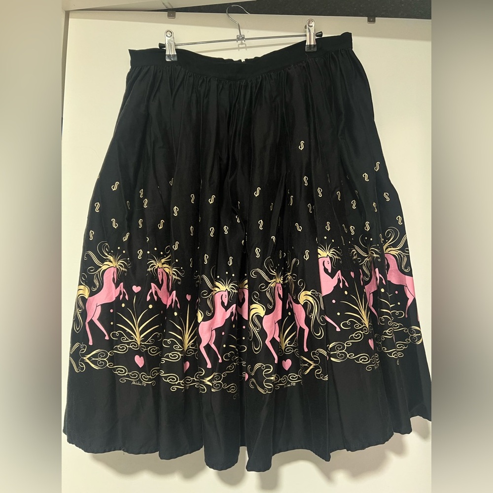 RARE Pin Up Girl Couture Carousel Horse Swing Skirt XL Micheline Pitt Design